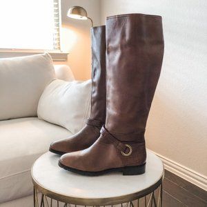 Antonio Melani Vedan Brown Leather Riding Boots